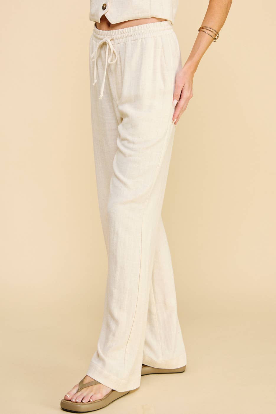 Evergreen Linen Pants Oatmeal Neutral