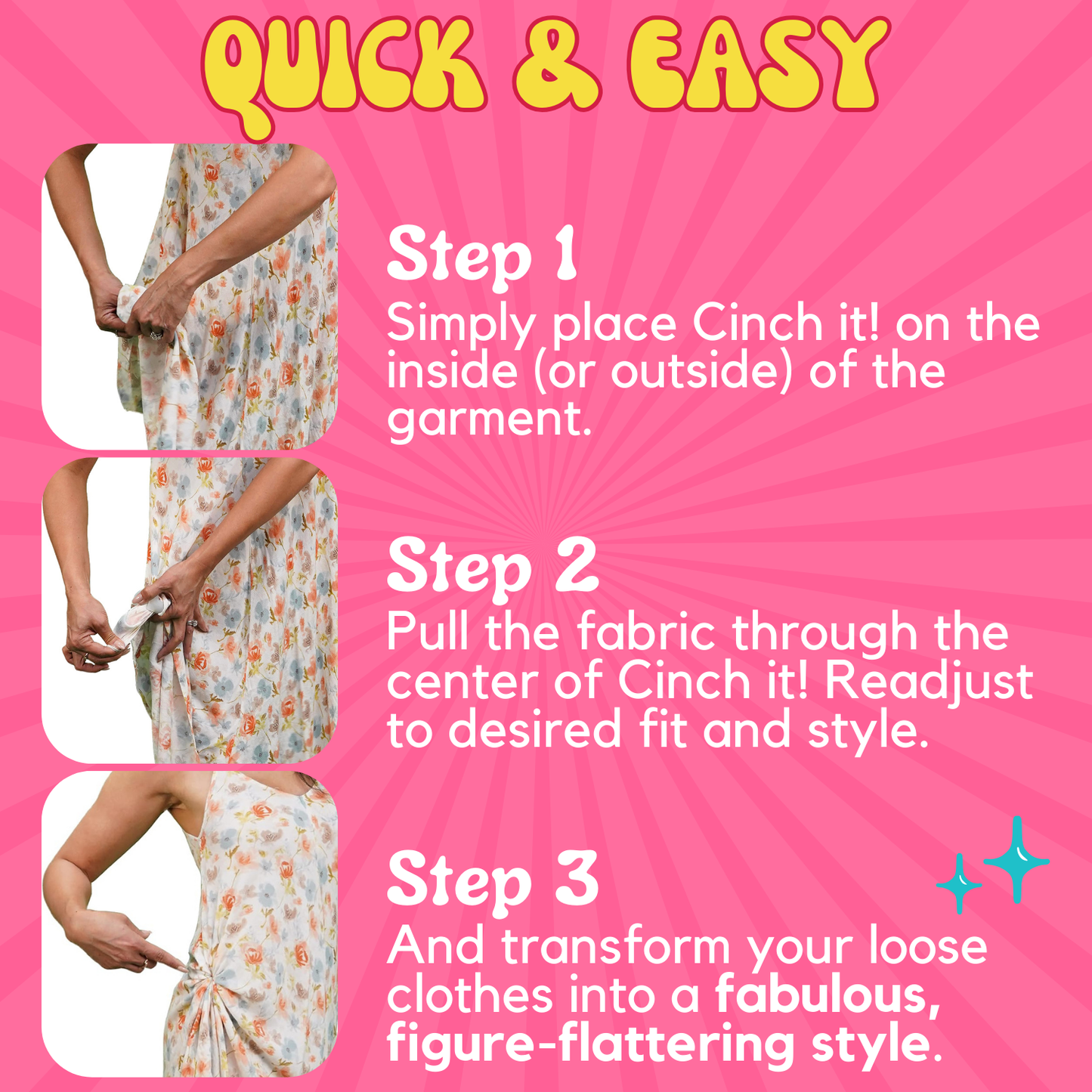 Cinch It! Style Clips 3pk