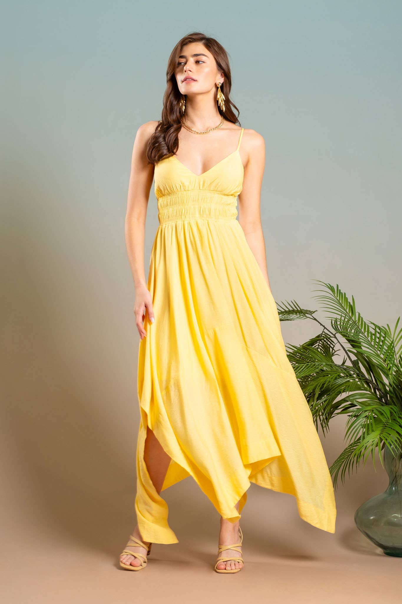 HANDKERCHIEF MIDI DRESS