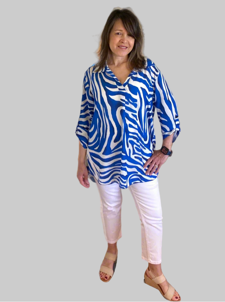 Zebra Stripe Print Shirt