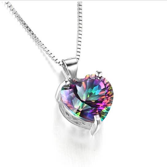 Mystic Topaz Heart Necklace