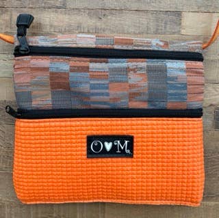 3 Zip Orange-Geometric Bag