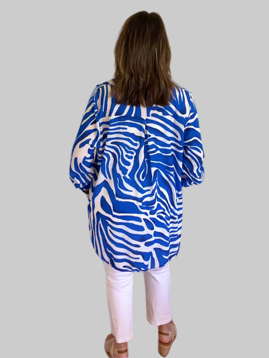 Zebra Stripe Print Shirt