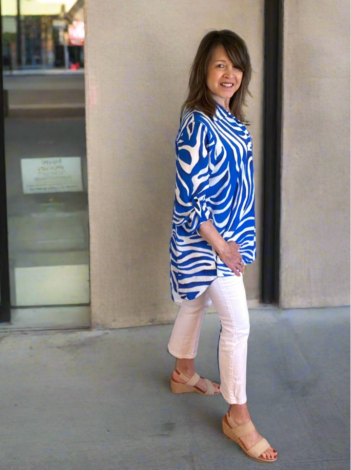Zebra Stripe Print Shirt