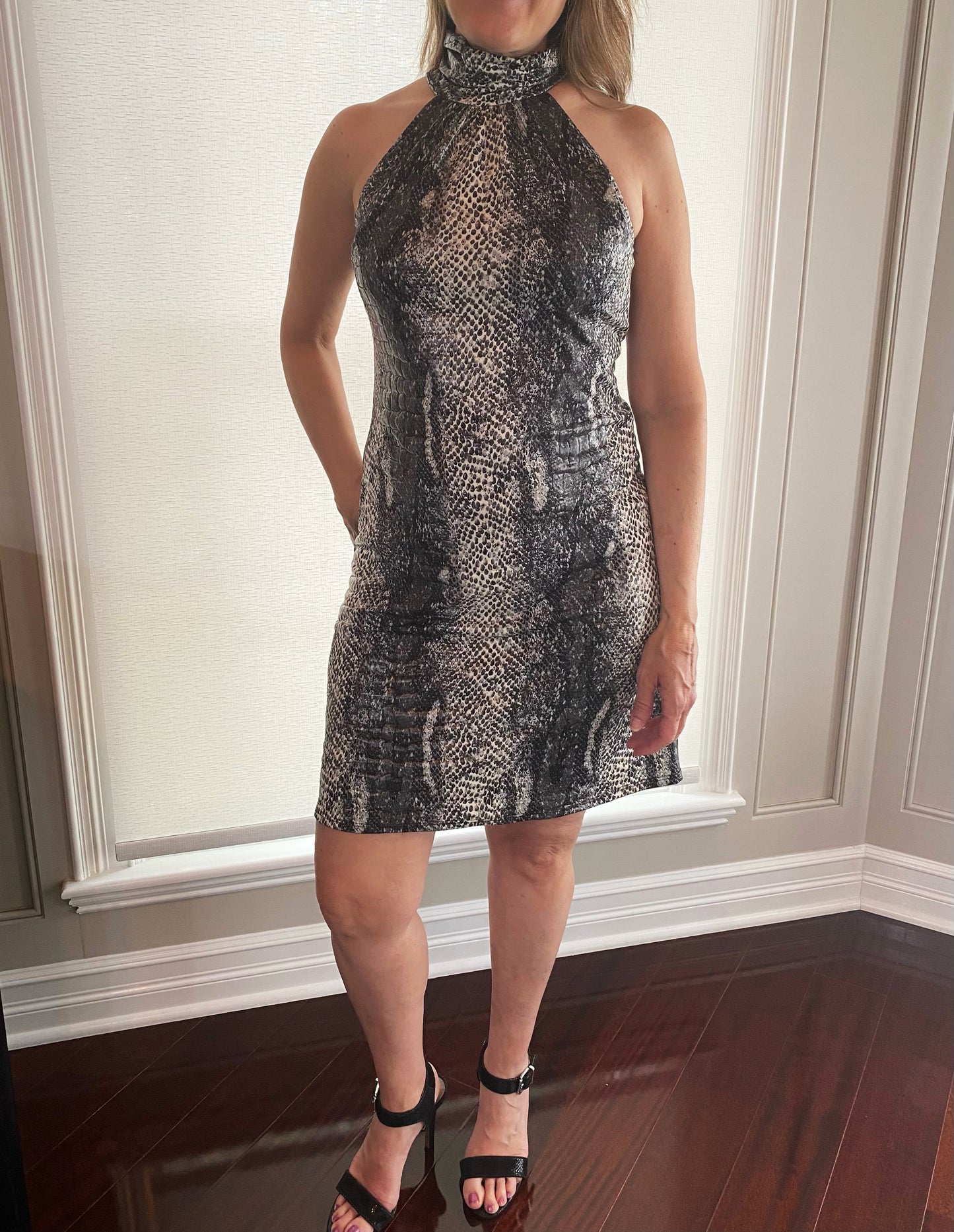 Snake Print Halter Dress