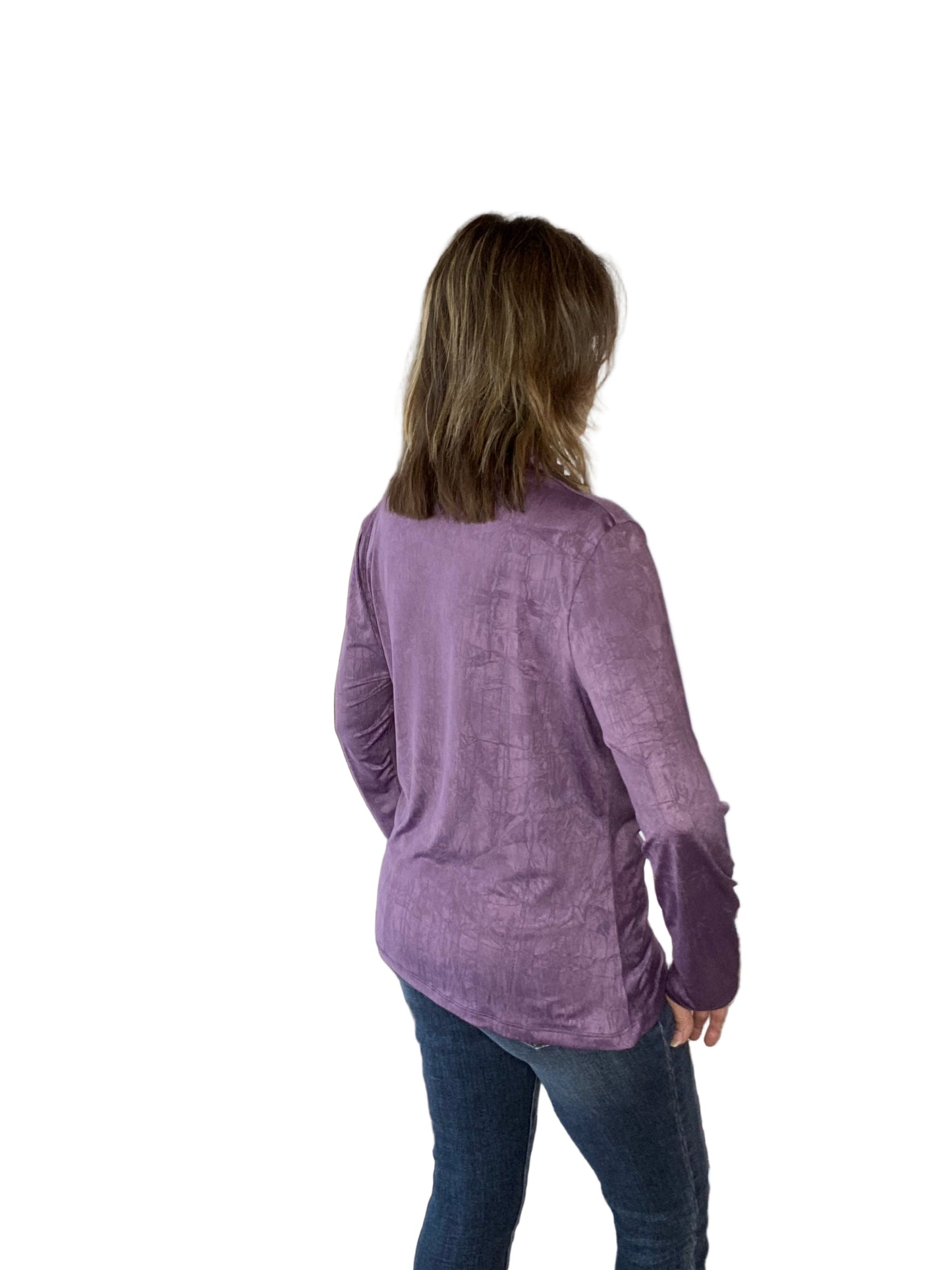 Silky Knit Top W/Side Ruching