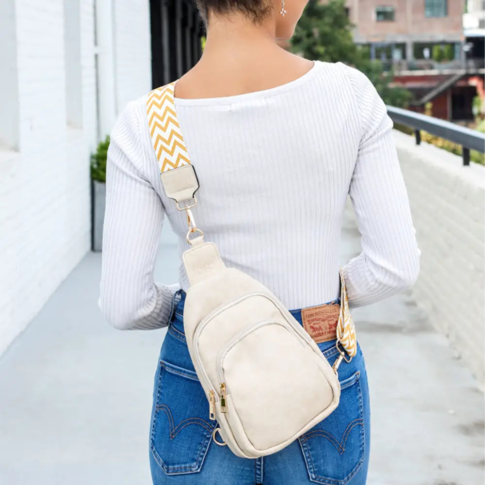 Rebecca Crossbody Sling Bag White Lavender Boutique LLC