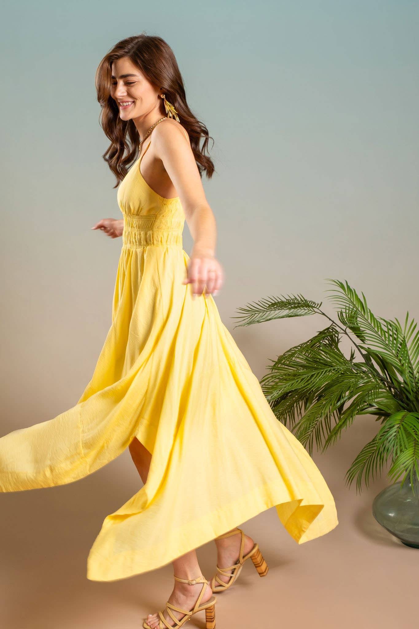 HANDKERCHIEF MIDI DRESS
