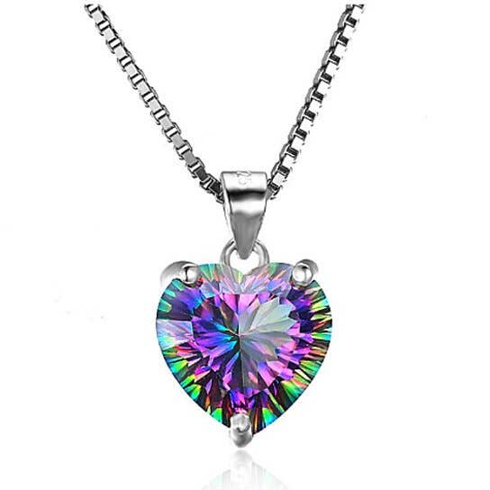 Mystic Topaz Heart Necklace