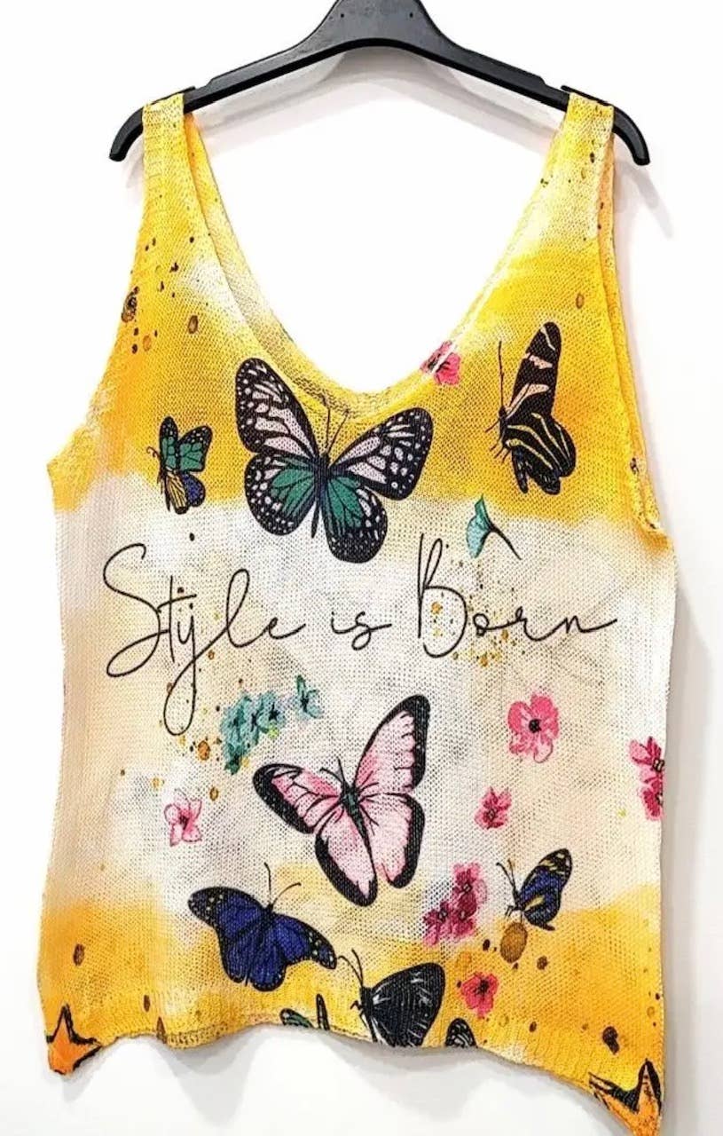 Butterfly Sleeveless Sweater