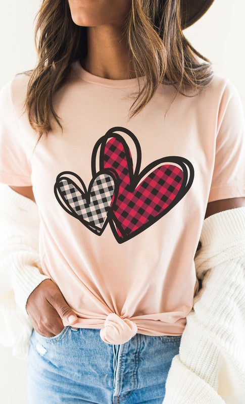 Plaid Heart Valentines Day Graphic Tee *Online Exclusive*