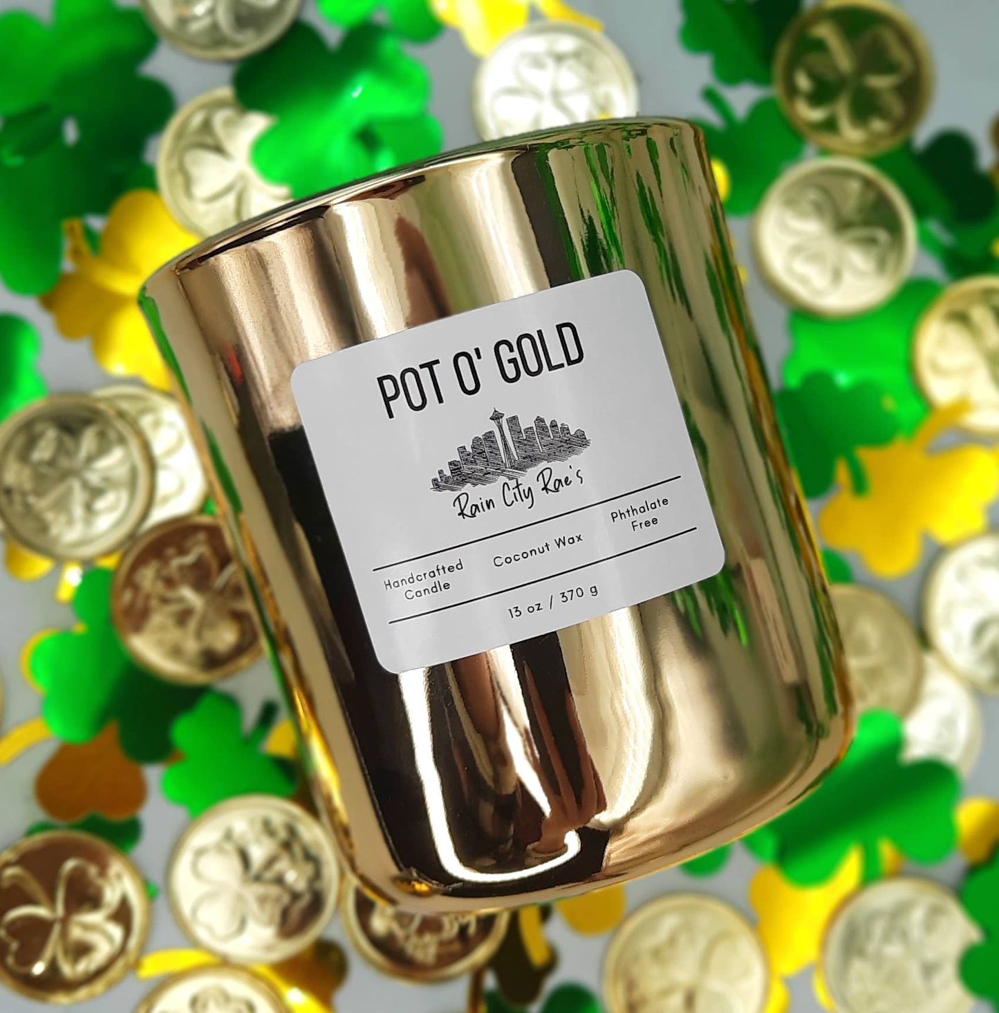 St Patricks Day Pot of Gold Candle