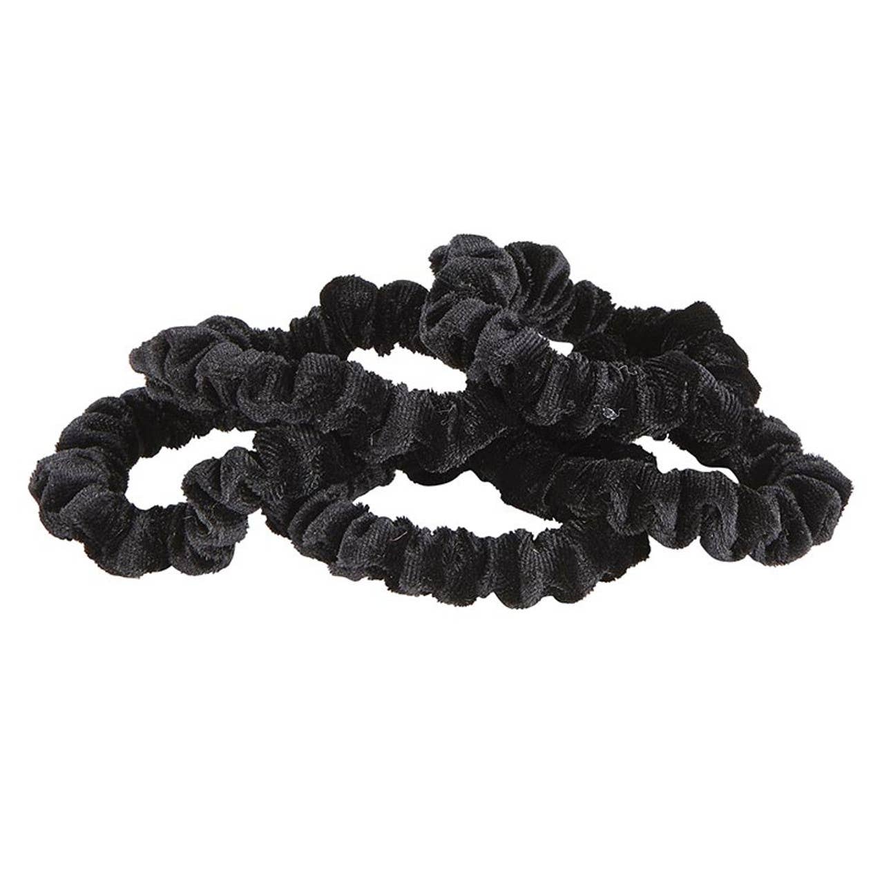 Velvet Scrunchie Present - Set of 5 - Black