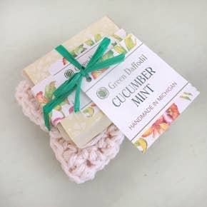 Cucumber Mint Soap & Washcloth Gift Set