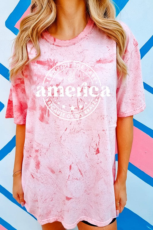 America Land of the Free Circle Colorbust Tee *Online Exclusive*