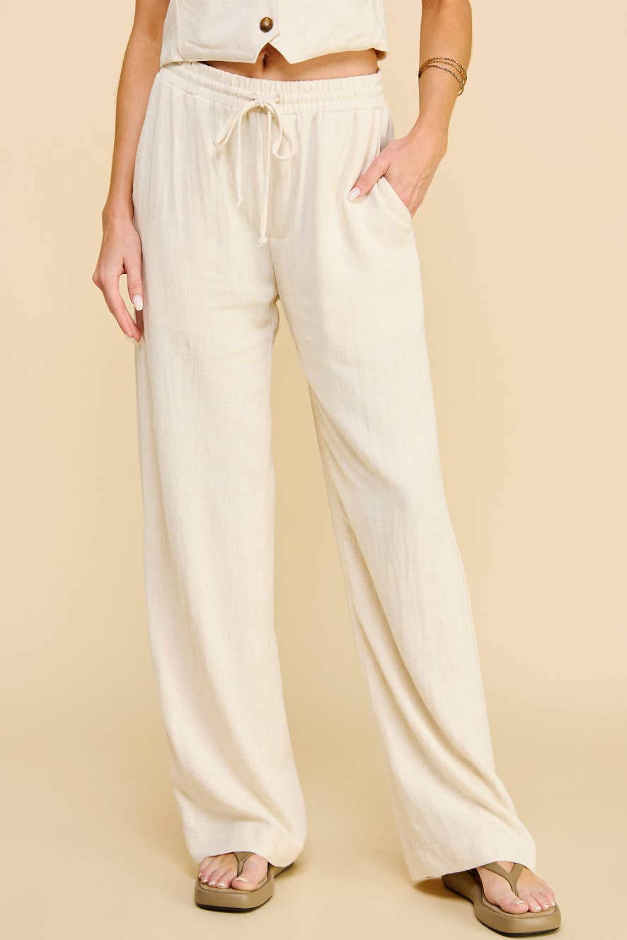 Evergreen Linen Pants Oatmeal Neutral