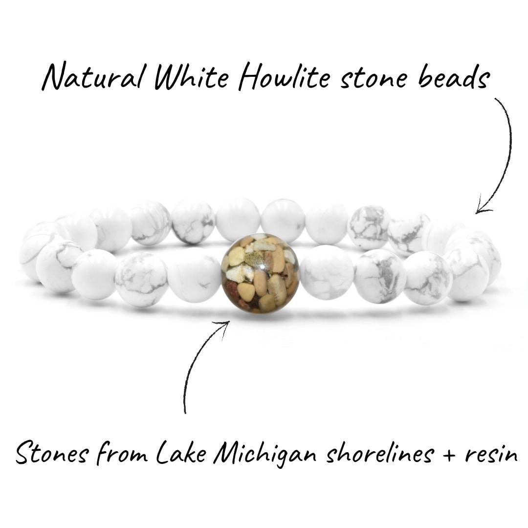 Lake Michigan Bracelet - White Howlite