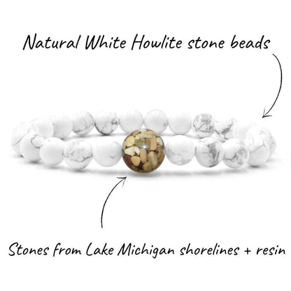 Lake Michigan Bracelet - White Howlite