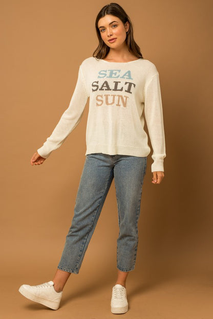 Round Neck Long Sleeve Sea Salt Sun Sweater *Online Exclusive*