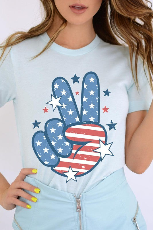 USA Peace Hand Sign Graphic T Shirts *Online Exclusive*