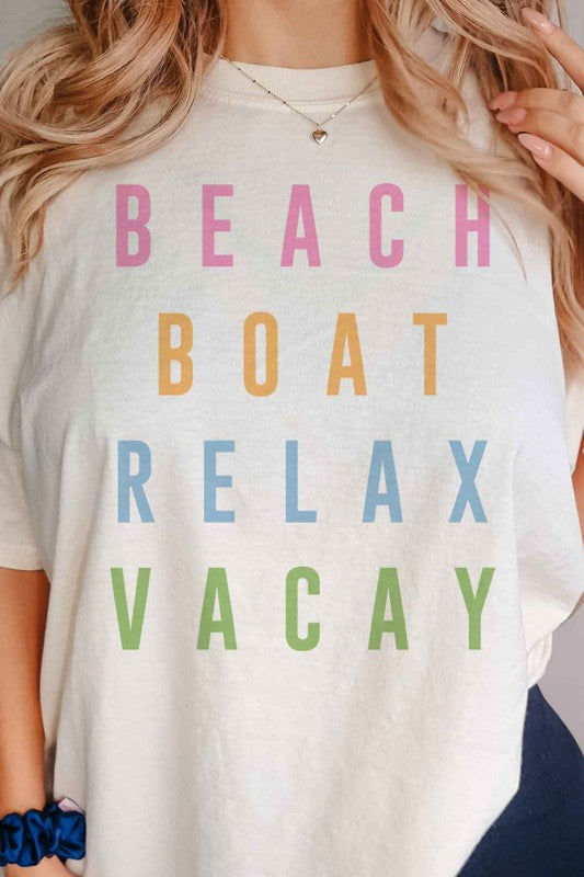 BEACH BOAT RELAX VACAY GRAPHIC TEE *Online Exclusive*