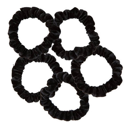 Velvet Scrunchie Present - Set of 5 - Black