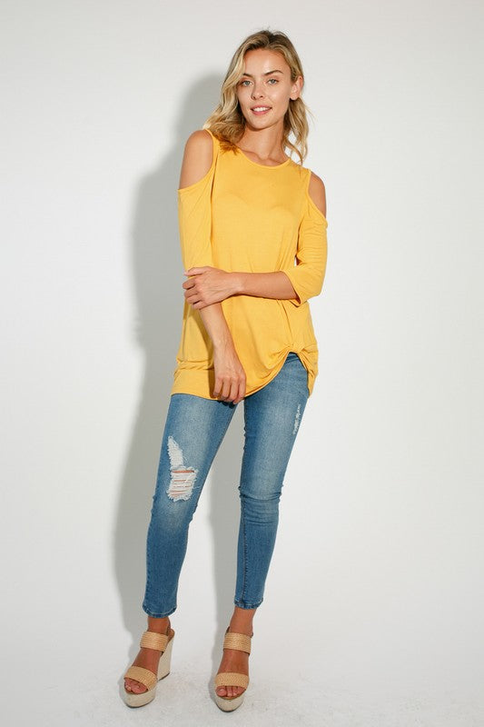 SOLID COLD SHOULDER TOP *Online Exclusive*