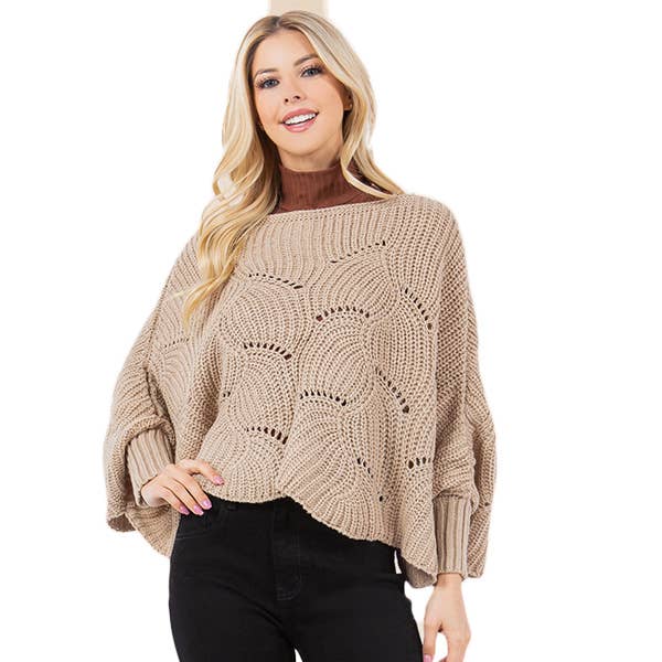 Sweater Poncho w/ Sleeves