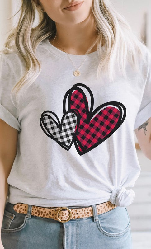 Plaid Heart Valentines Day Graphic Tee *Online Exclusive*