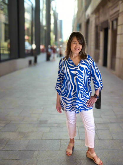 Zebra Stripe Print Shirt