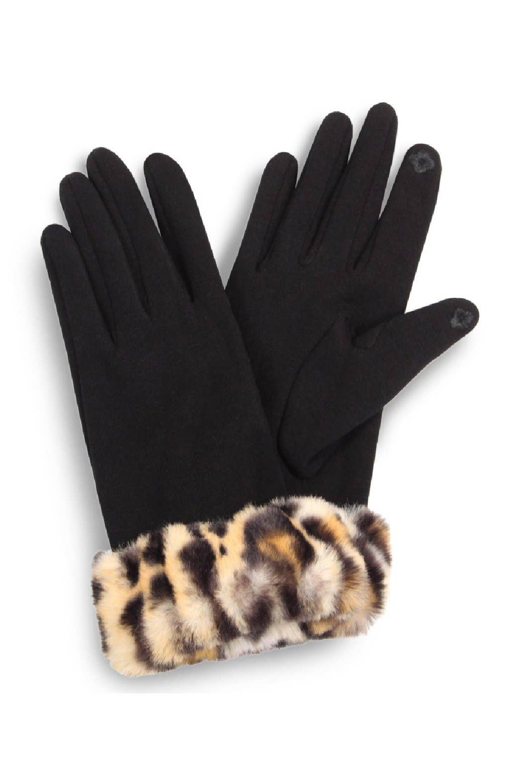 Leopard Faux Fur Gloves