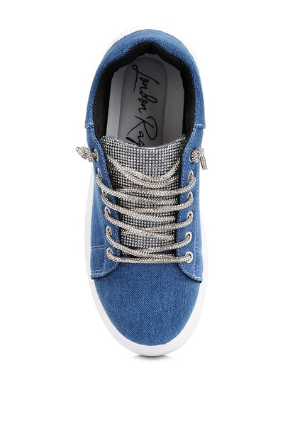 Ena Rhinestone Embellished Denim Sneakers *Online Exclusives*