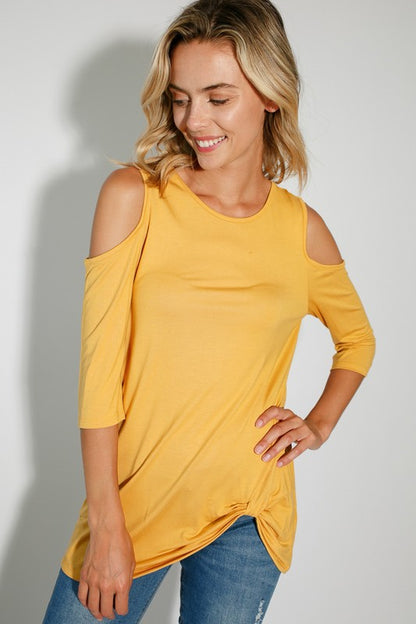 SOLID COLD SHOULDER TOP *Online Exclusive*