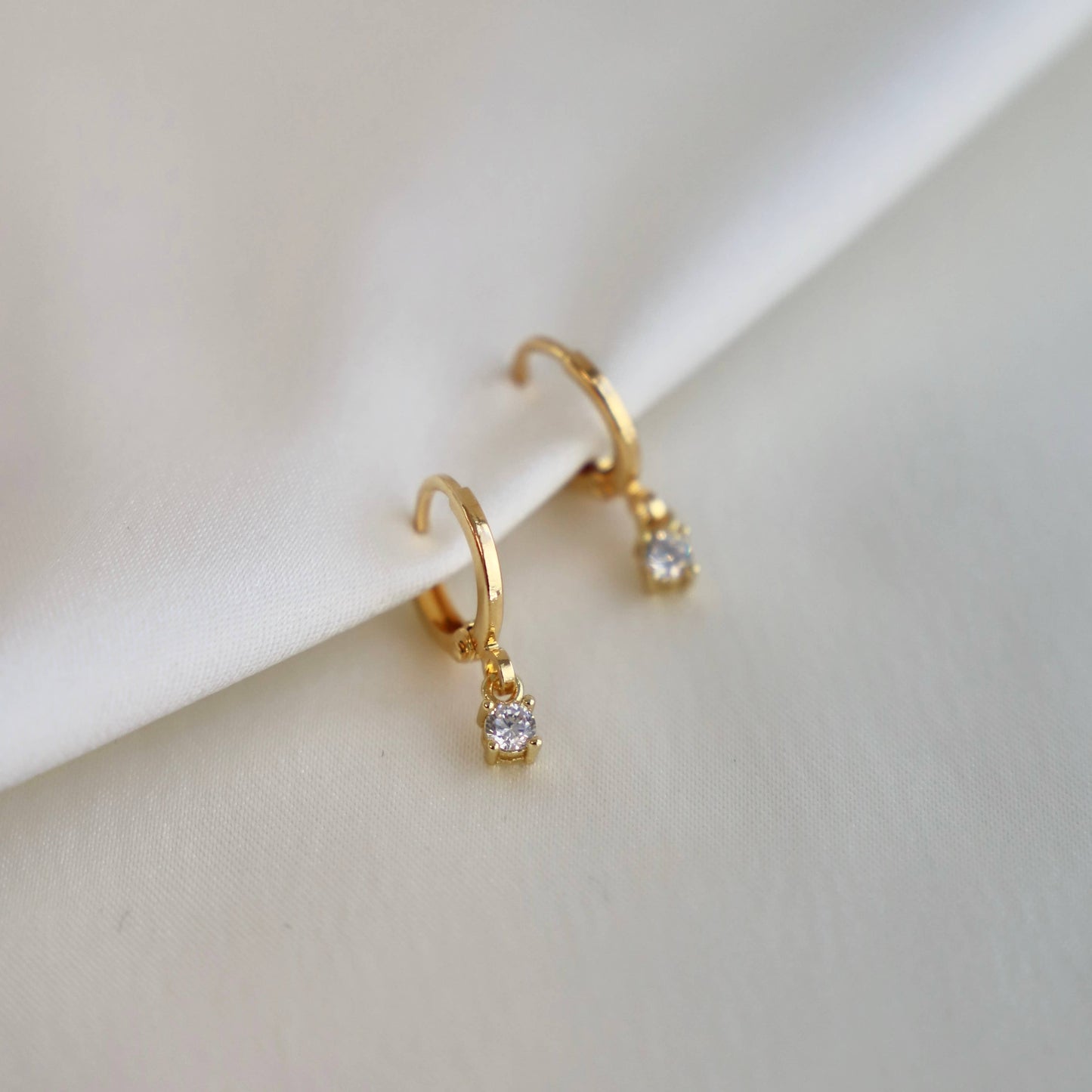 MINIATURE CZ DROP EARRINGS