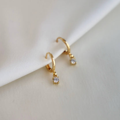 MINIATURE CZ DROP EARRINGS