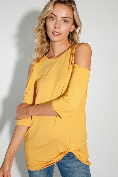 SOLID COLD SHOULDER TOP *Online Exclusive*