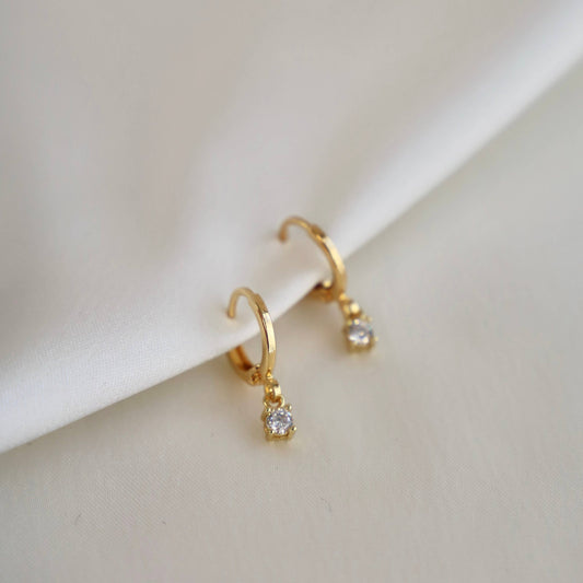 MINIATURE CZ DROP EARRINGS