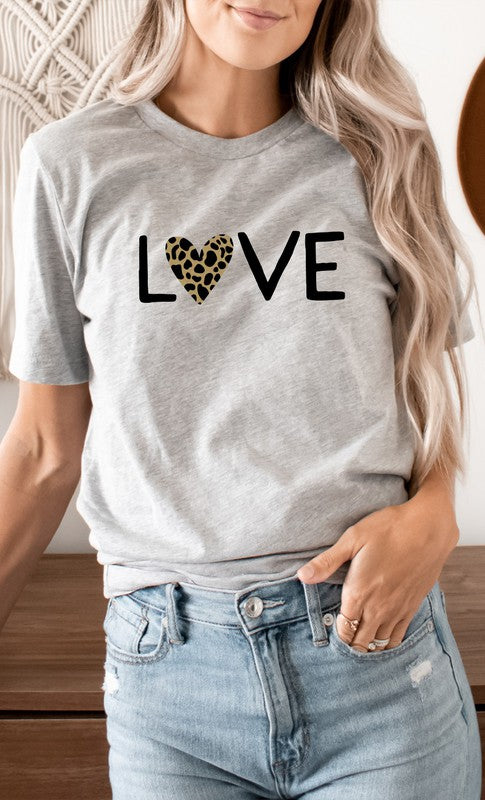 Love Leopard Print Heart Valentines Graphic Tee *Online Exclusive*