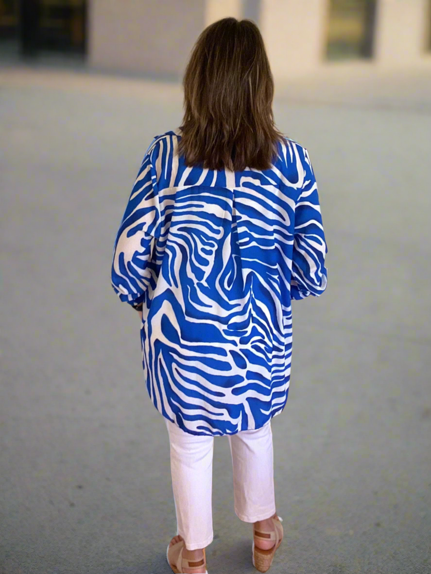 Zebra Stripe Print Shirt