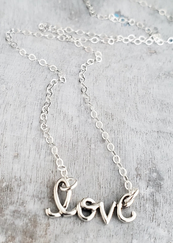 Cursive Love Necklace