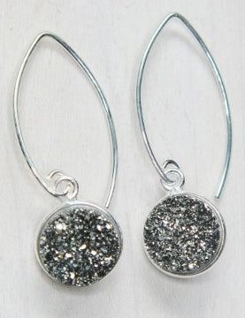 Druzy Earrings Grey