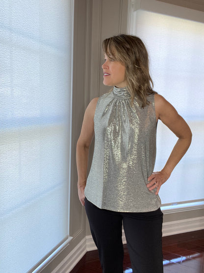 Shimmer Mock Tank Blouse