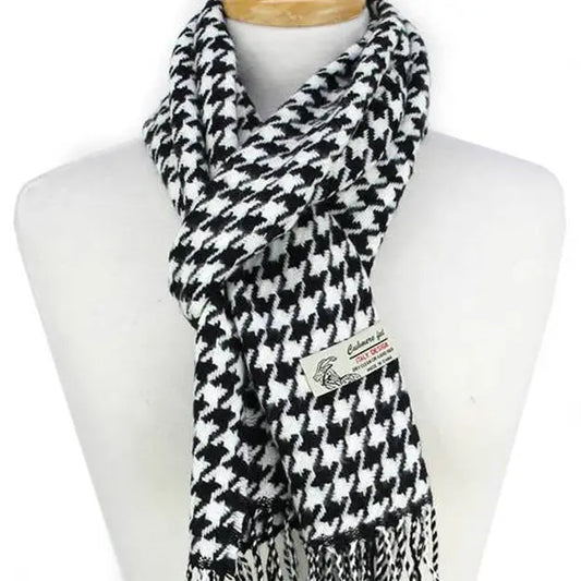 Houndstooth Cashmere Feel Scarf