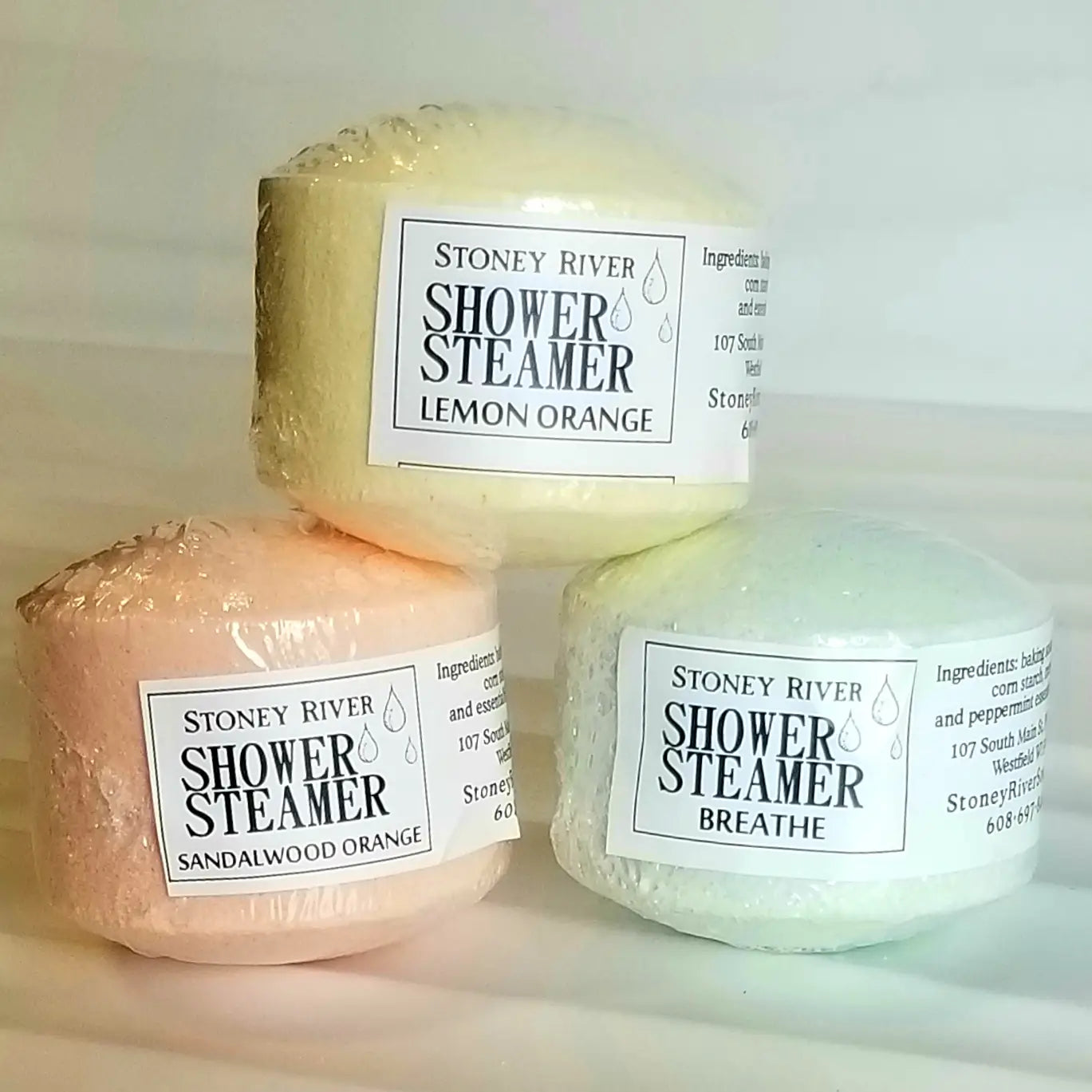 Natural shower steamers