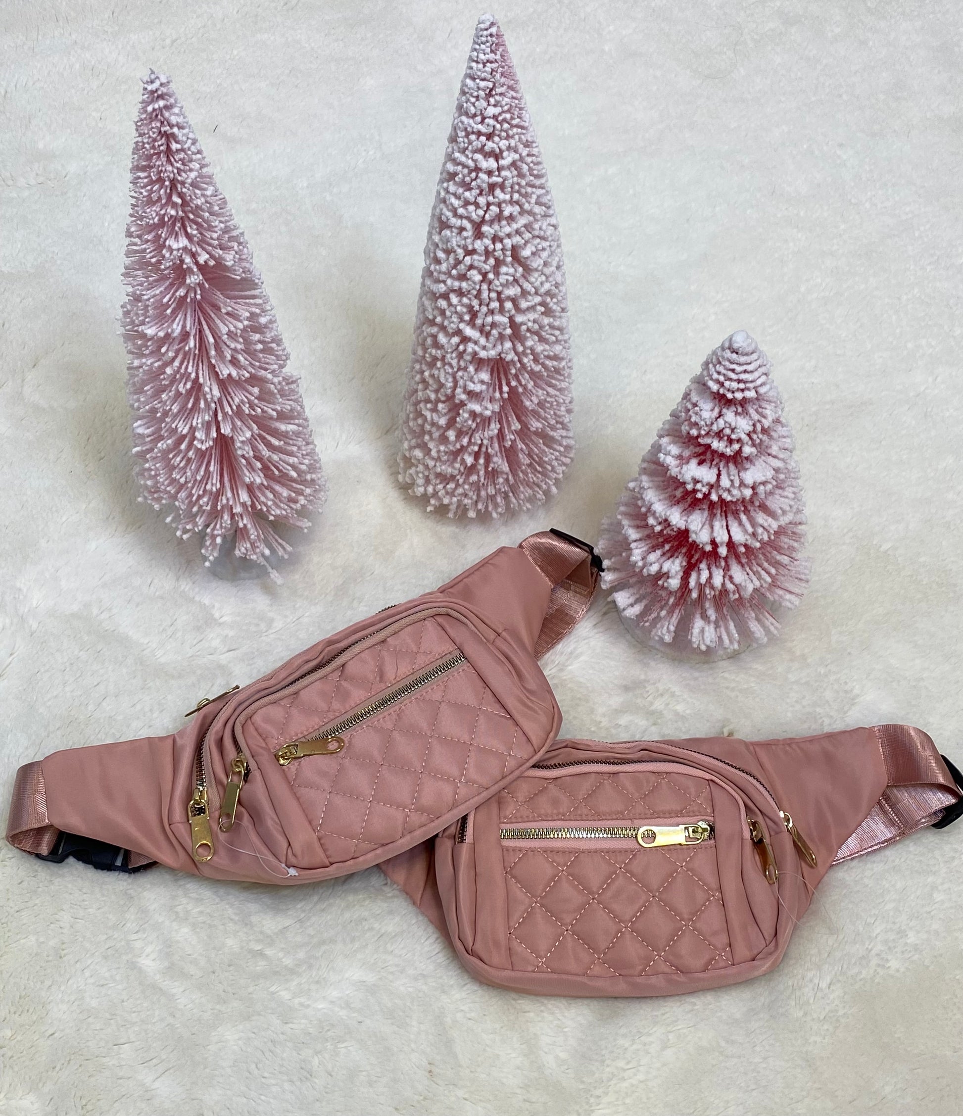 Quilted Pink Belt Bag