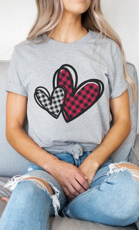 Plaid Heart Valentines Day Graphic Tee *Online Exclusive*