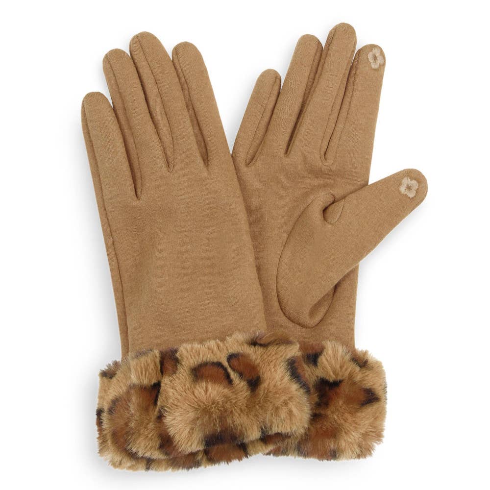 Leopard Faux Fur Gloves