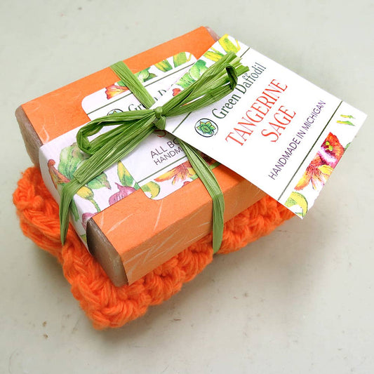 Tangerine Sage Soap & Washcloth Gift Set
