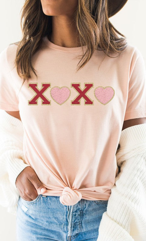 Heart XOXO Faux Chenille Letters Graphic Tee *Online Exclusive*