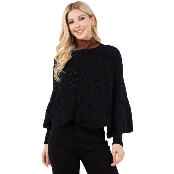 Sweater Poncho w/ Sleeves